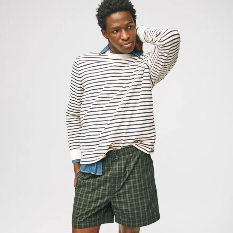 5.5" Pier short in cotton plaid
