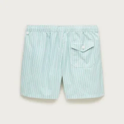 6" swim trunk in cotton-nylon blend oxford