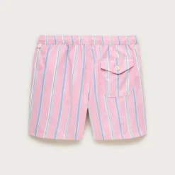 6" swim trunk in cotton-nylon blend oxford
