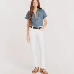 9" vintage slim-straight jean in white