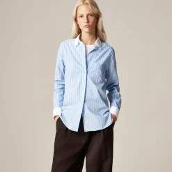 Alex Eagle X J.Crew button-up shirt in pinstripe