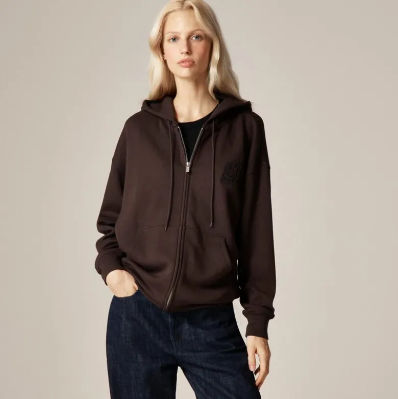 Alex Eagle X J.Crew scuba-knit full-zip hoodie
