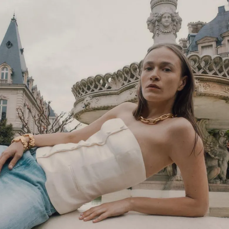 Anna October© X J.Crew corset top in stretch satin