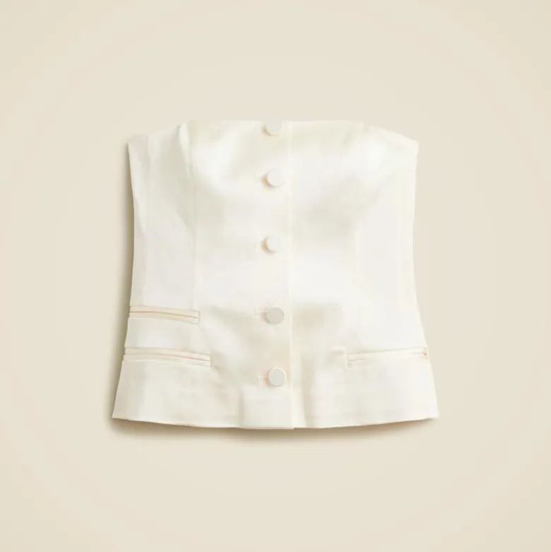Anna October© X J.Crew corset top in stretch satin