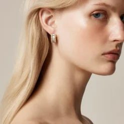 Baguette cubic zirconia hoop earrings
