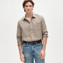 Baird McNutt Irish linen point-collar shirt