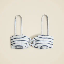Bandeau scrunchie bikini top with O-ring