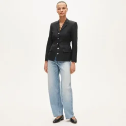 Belted blazer in Gramercy linen blend