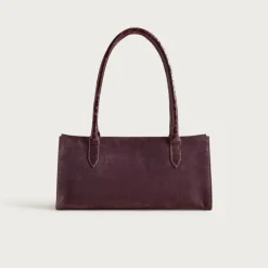 Berkeley structured shoulder bag in suede and croc-embossed leather