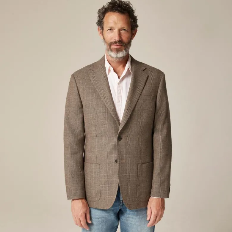 Blazer in English cotton-wool blend twill