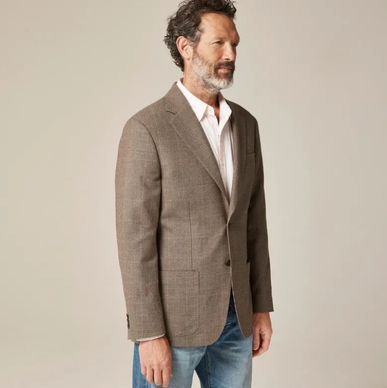 Blazer in English cotton-wool blend twill