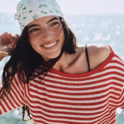 Boatneck sweater in stripe