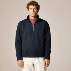 Boiled rib quarter-zip pullover