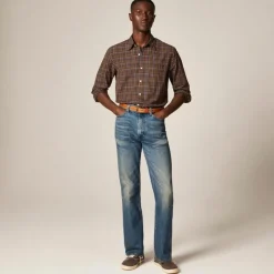 Bootcut creased jean in vintage medium wash