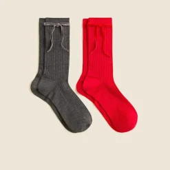 Bow trouser socks two-pack