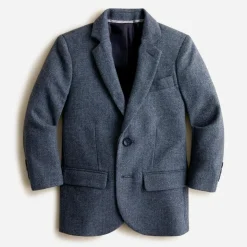 Boys' Ludlow suit jacket in wool-blend herringbone