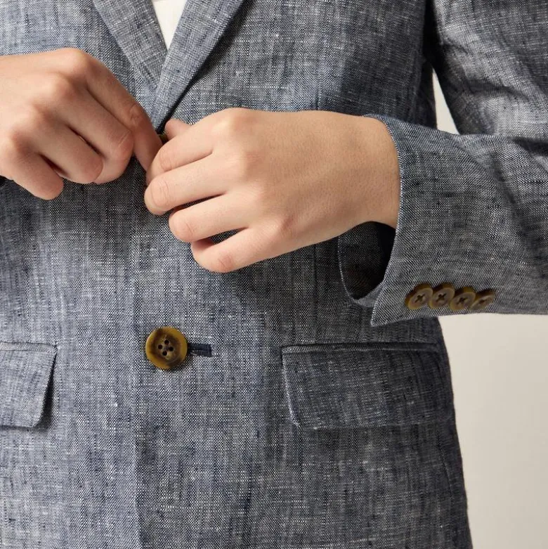 Boys' Ludlow unstructured suit jacket in linen blend
