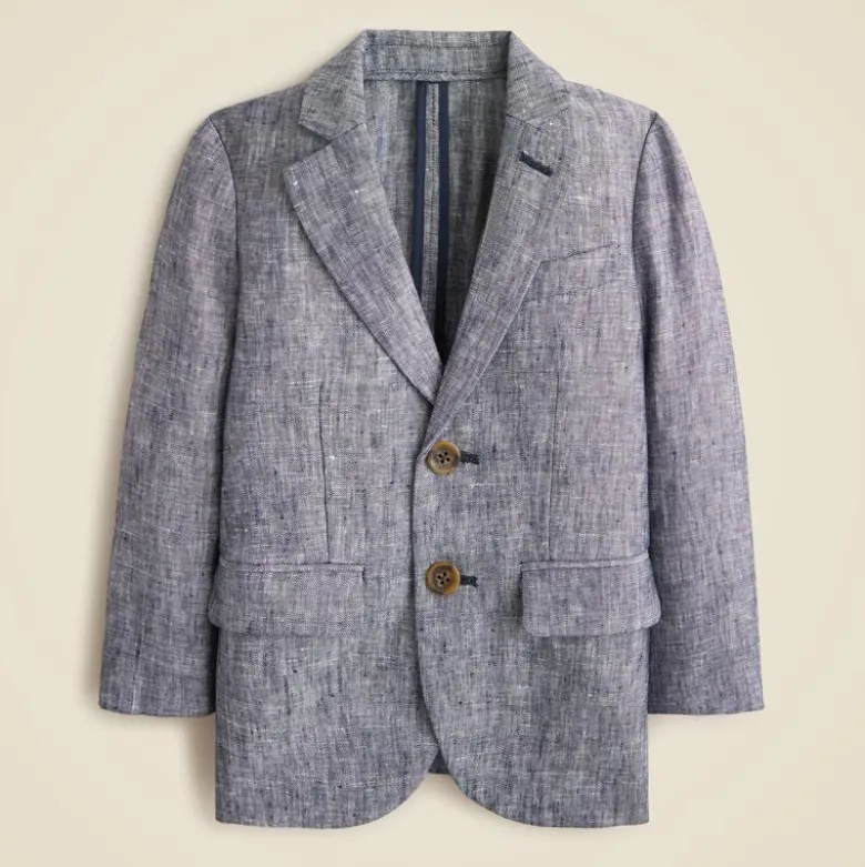 Boys' Ludlow unstructured suit jacket in linen blend
