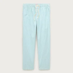 Broken-in oxford lounge pant in organic cotton stripe