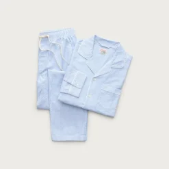 Broken-in oxford lounge set in organic cotton stripe