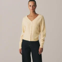 Brushed cashmere relaxed-fit reversible cardigan