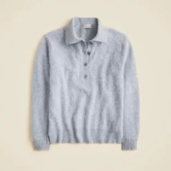 Brushed cashmere rugby sweater