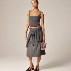 Brushed cashmere tank top with beaded embellishments
