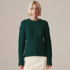 Cable-knit crewneck sweater
