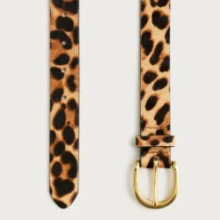 Calf hair belt in leopard
