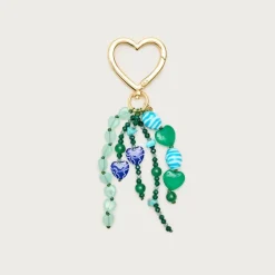 Carabiner beaded heart bag charm