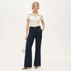 Carolina flare pant in stretch linen blend