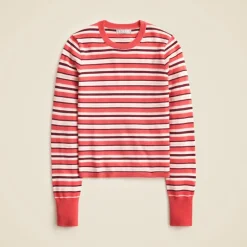 Carolyn fitted crewneck sweater in striped merino wool