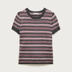 Carolyn sweater-tee in striped merino wool
