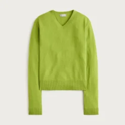 Cashmere high V-neck sweater