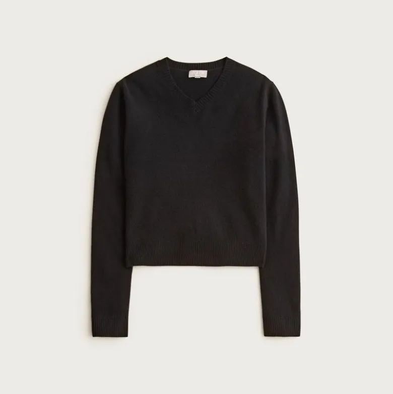 Cashmere high V-neck sweater