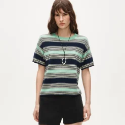 Cashmere relaxed T-shirt in stripe