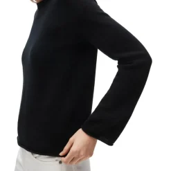 Cashmere rolled-hem crewneck sweater