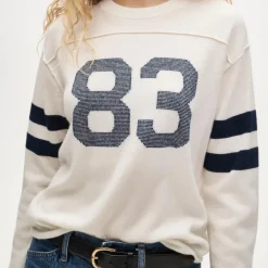 Cashmere rugby crewneck sweater