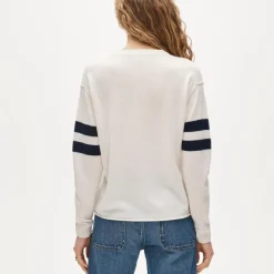 Cashmere rugby crewneck sweater