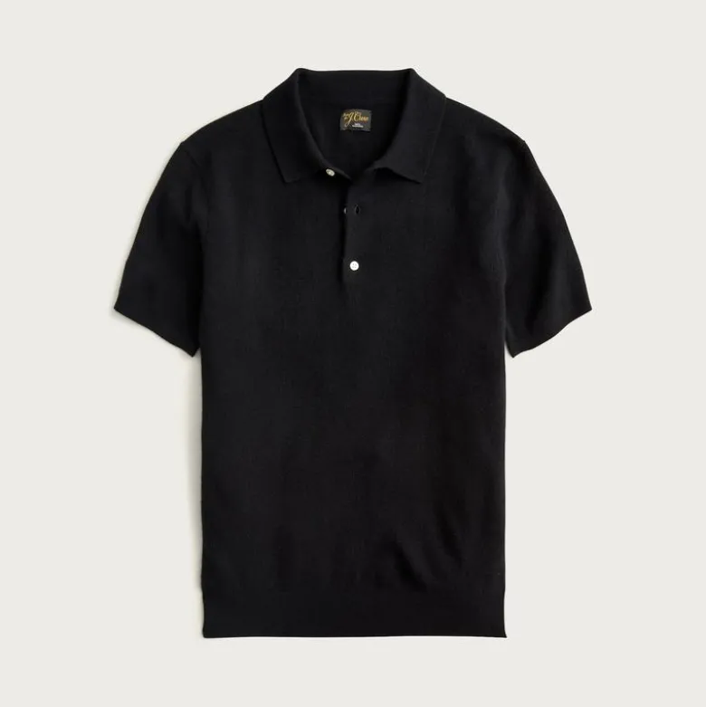 Cashmere short-sleeve sweater-polo
