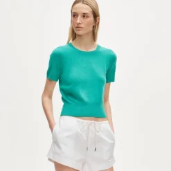 Cashmere shrunken T-shirt