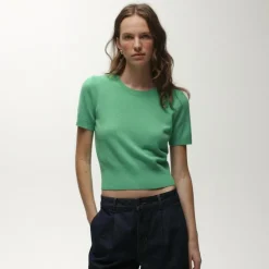 Cashmere shrunken T-shirt
