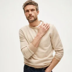 Cashmere sweater in glen plaid