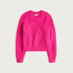 Cashmere waffle-stitch crewneck sweatshirt
