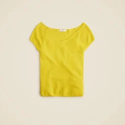 Cashmere-silk blend wide V-neck sweater T-shirt