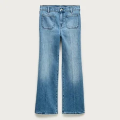 Charley kickout cropped jean in semi-stretch with patch pockets