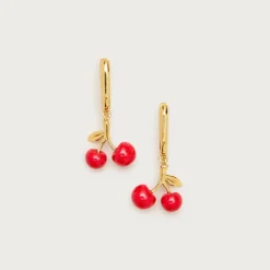 Cherry hoop earrings