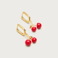 Cherry hoop earrings