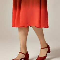 Cinched-waist midi dress in dip-dyed crepe de chine