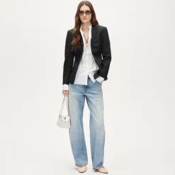 Cinched-waist shirt in cotton poplin